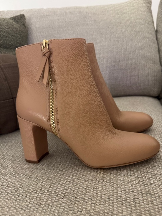 kate spade Shoes - Kate Spade Women's Nude Leather Ankle Boots - Sleek Zip Closure